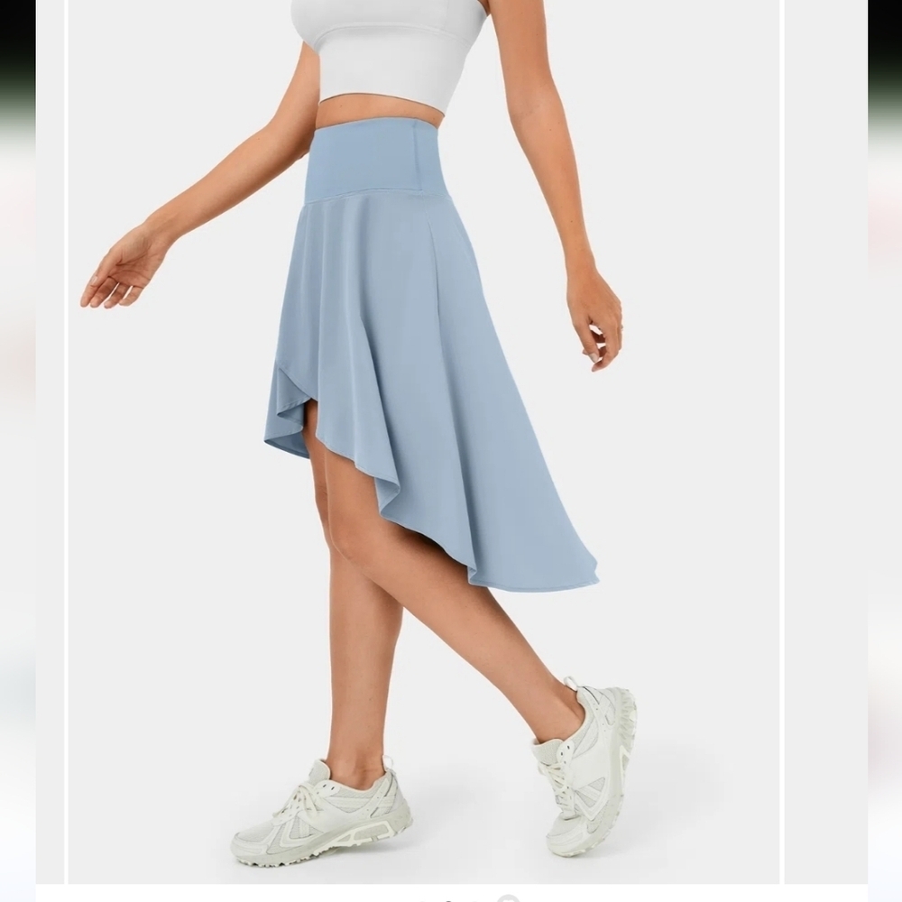 Breezeful™ High Waisted Asymmetric Ruffle High Low Flowy 2-in-1 Quick Dry skirt